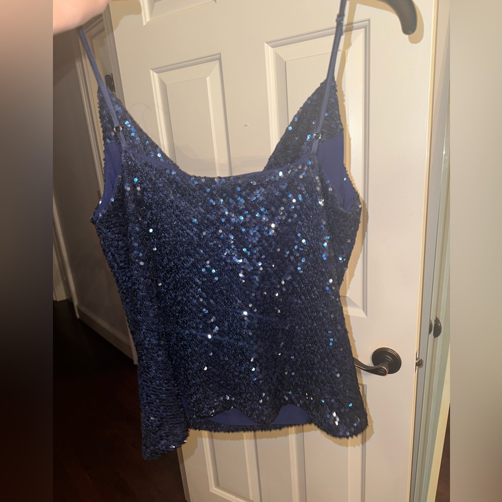 Generation Love Navy Sequin Tank - image 2